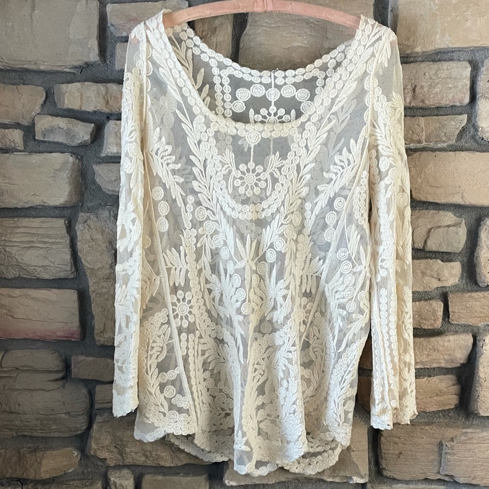 Off White Lace Cover Up